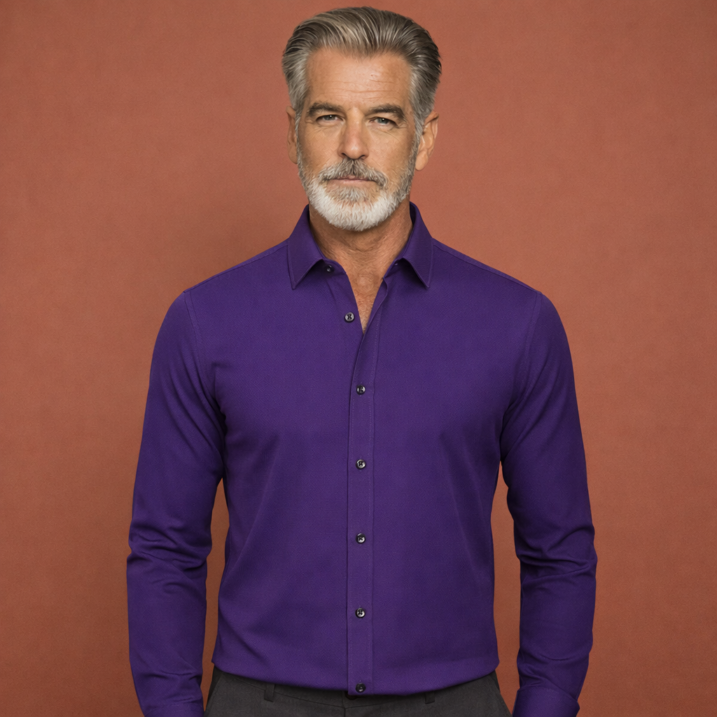 Classic men's shirt with long sleeves and Kent collar for formal and business outfits | Pieter