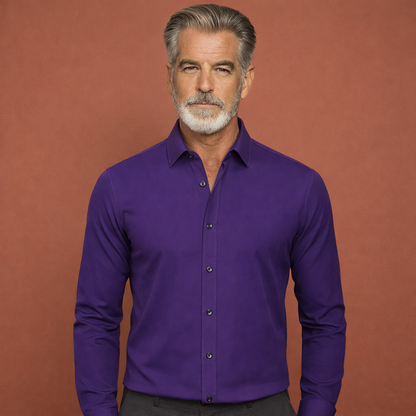 Classic men's shirt with long sleeves and Kent collar for formal and business outfits | Pieter