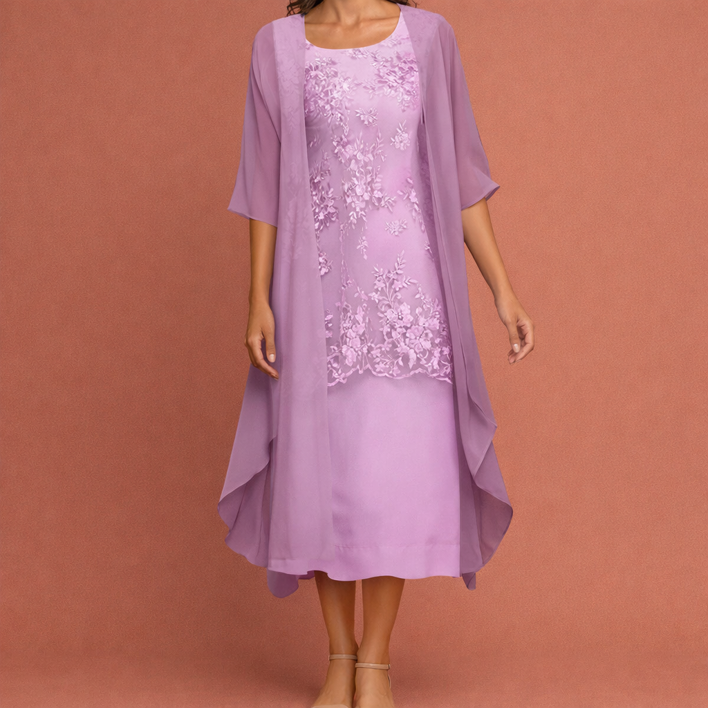 Maxi chiffon dress with smock details for women | Aurelie