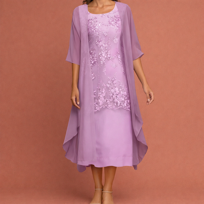 Maxi chiffon dress with smock details for women | Aurelie