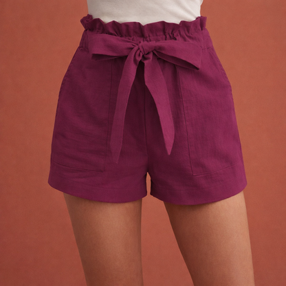 High-waisted shorts for women with drawstring and pockets | Elvara