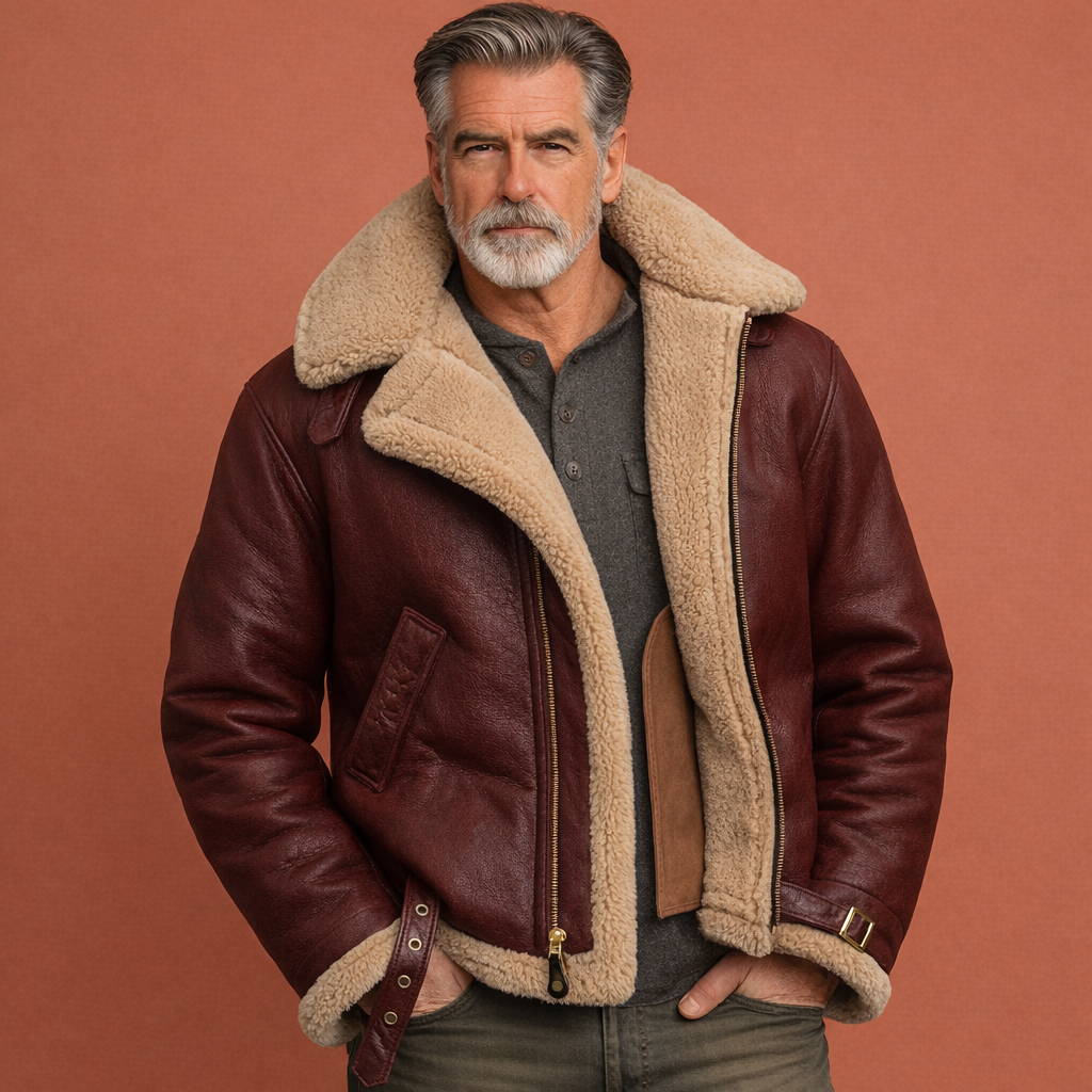 Aviator jacket with stand-up collar and zipper for men | Dirk