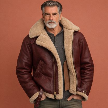 Aviator jacket with stand-up collar and zipper for men | Dirk