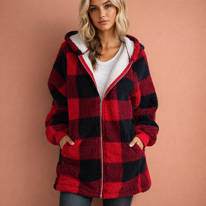 Women's Hooded Jacket with Check Pattern | Abigail