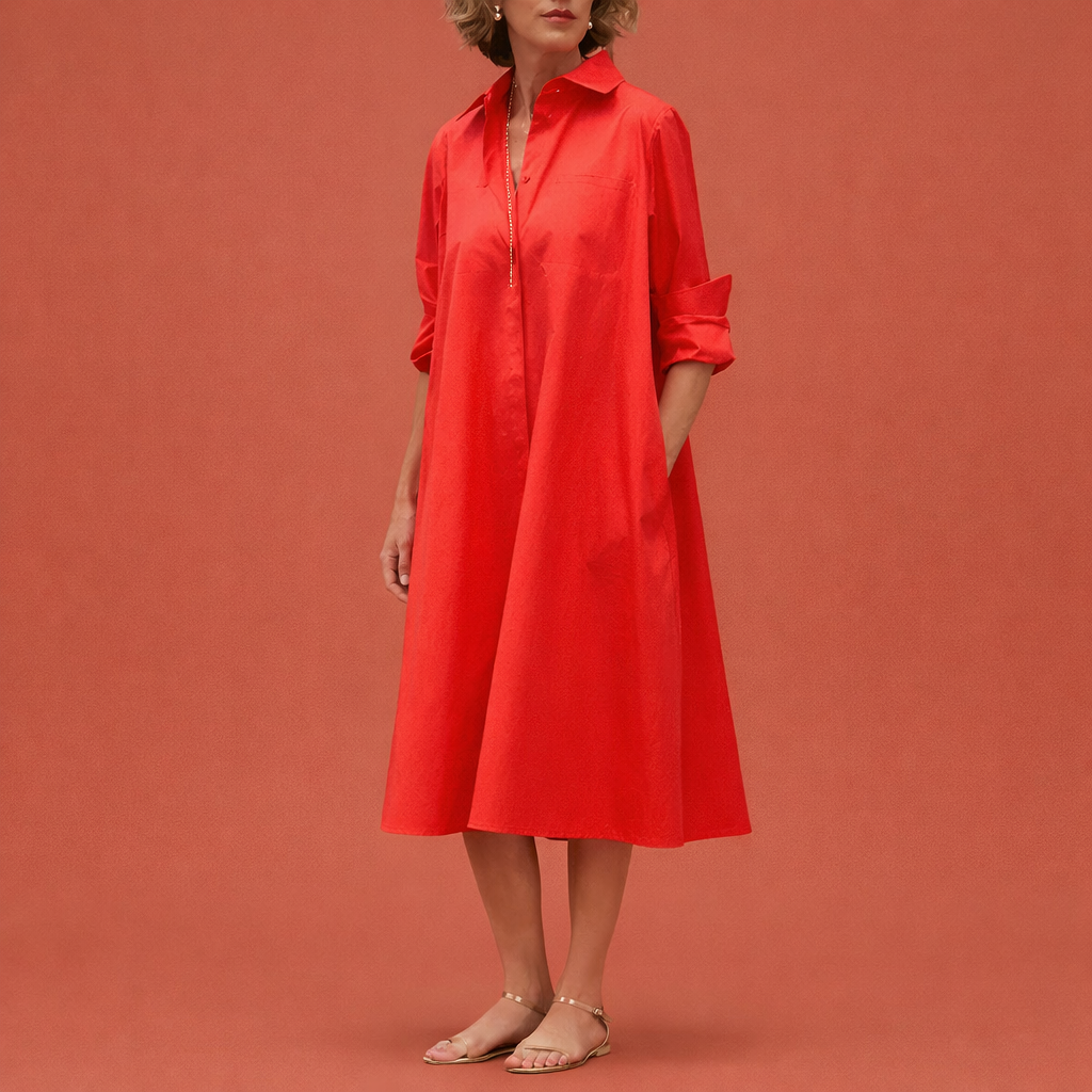 Midi blouse dress for women | Elvora