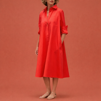 Midi blouse dress for women | Elvora