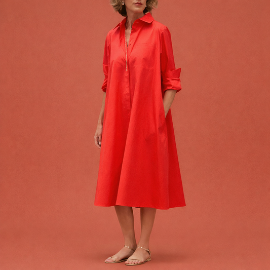 Midi blouse dress for women | Elvora