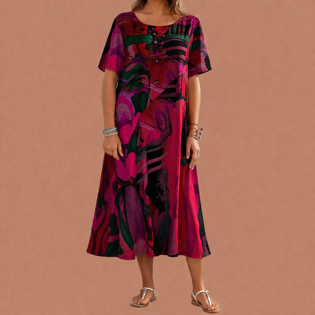 Midi casual summer dress for women with elegant fit | Mara
