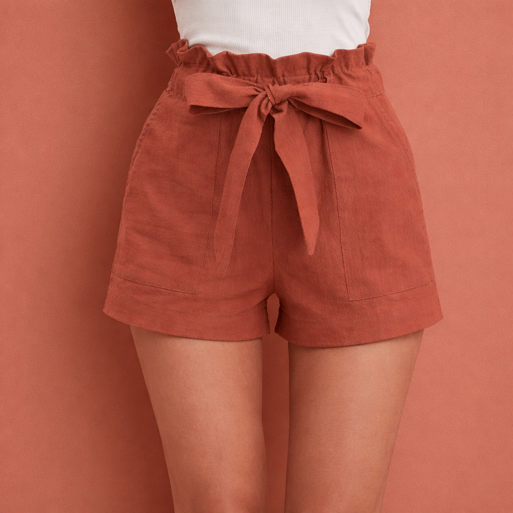 High-waisted shorts for women with drawstring and pockets | Elvara