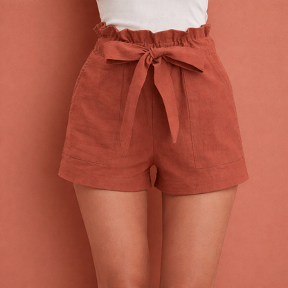 High-waisted shorts for women with drawstring and pockets | Elvara
