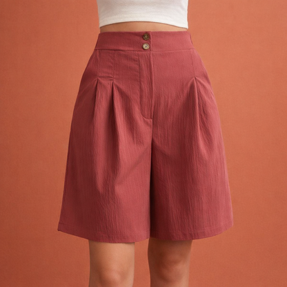High waisted wide leg shorts for women with an elegant fit | Zafina