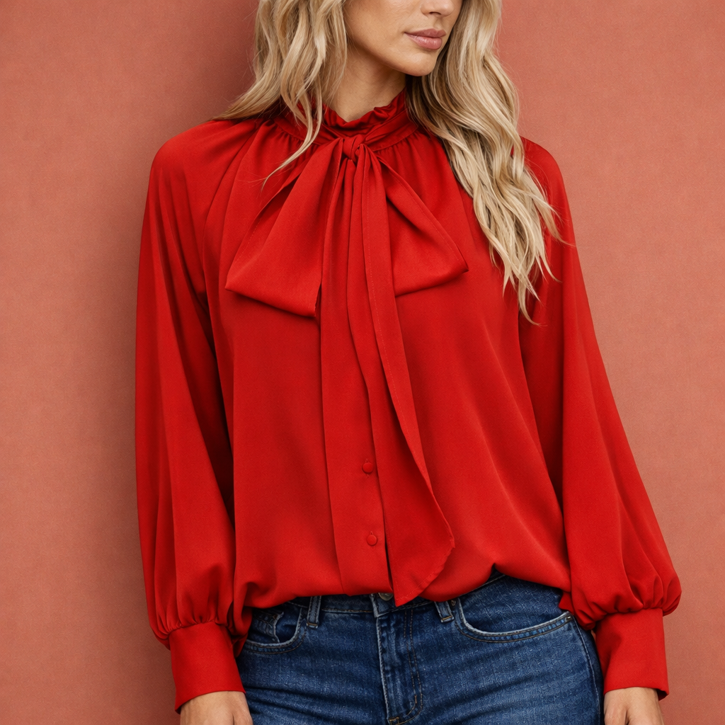 Elegant women's blouse with bow and loose fit | Judith
