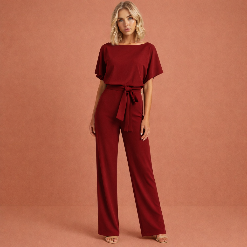 Elegant two-piece set with belt for women | Femke