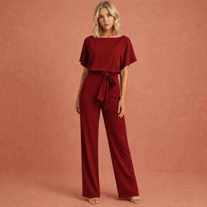 Elegant two-piece set with belt for women | Femke