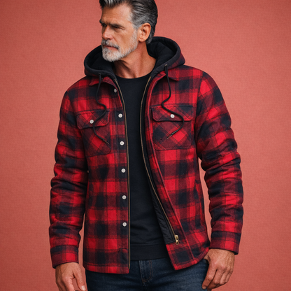 Checked men's jacket with hood | Bertus