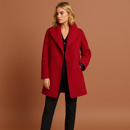 Mid-length coat with open collar for women | Carline