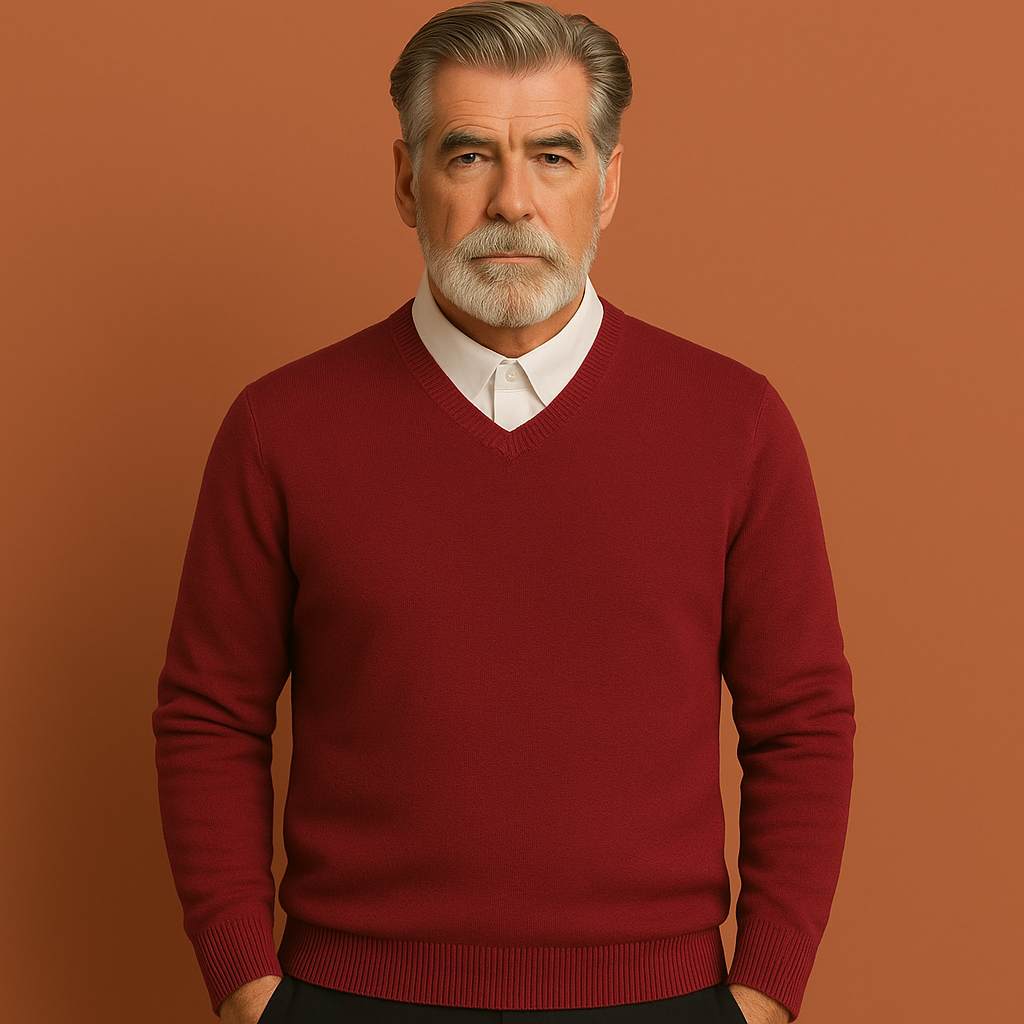 Classic Men's Sweater with V-Neck | Sander