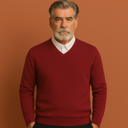 Classic Men's Sweater with V-Neck | Sander