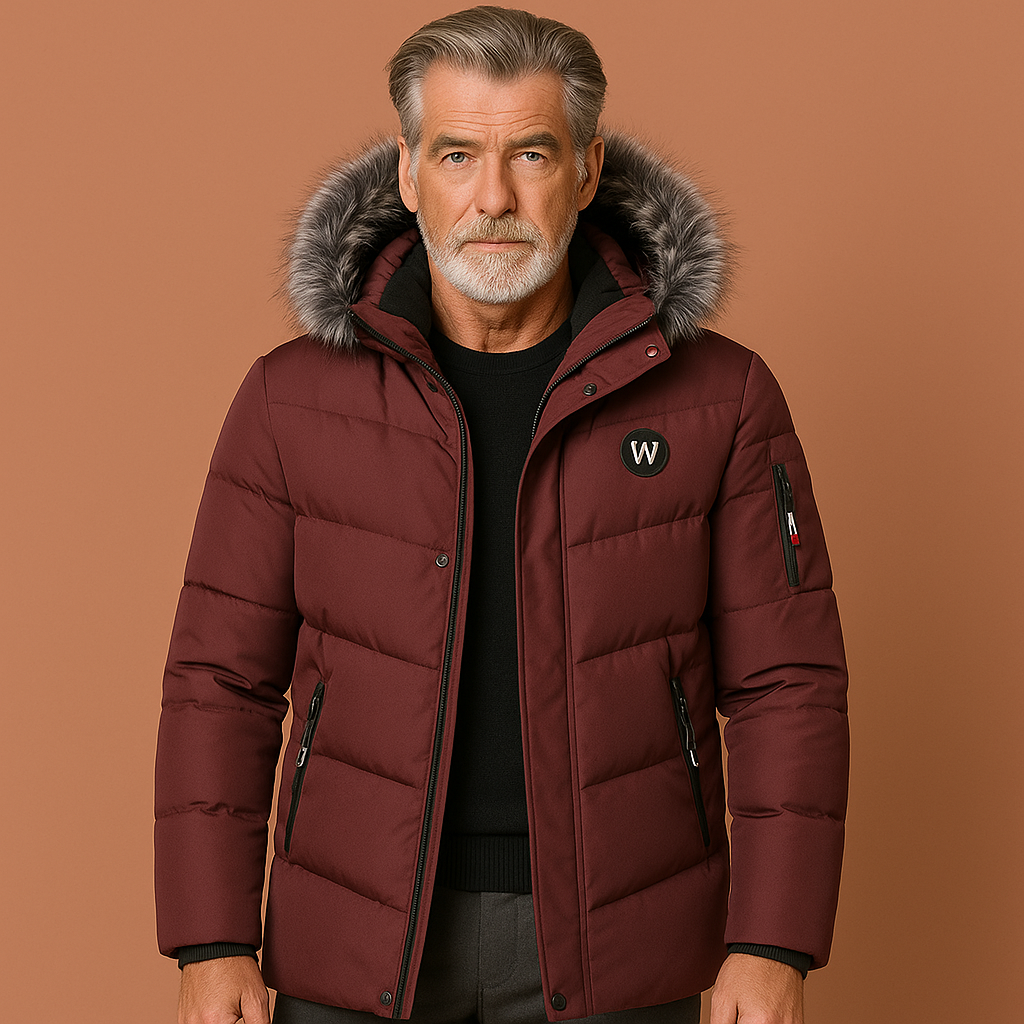 Long stylish winter coat with hood for men | Bram