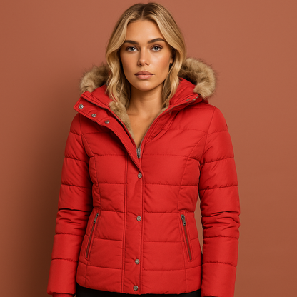 Warm lined winter coat with plush lining for women | Risa