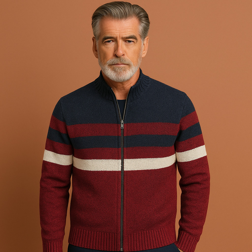 Stylish knitted zip-up cardigan for men | Nate
