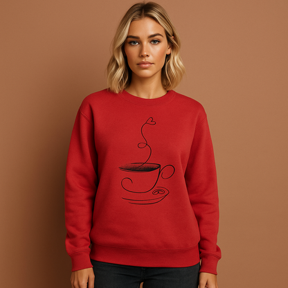 Graphic Sweatshirt with Coffee Motif for Women | Heidi