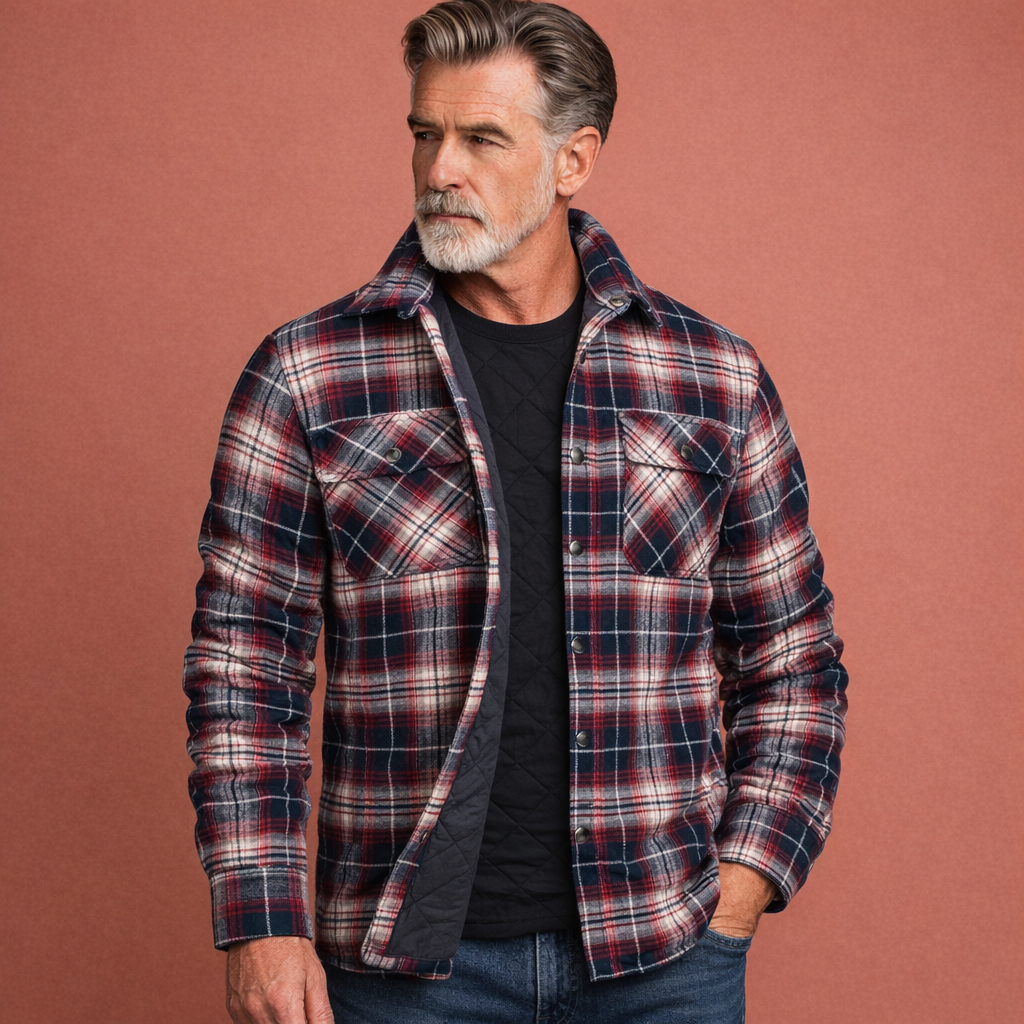 Checked overshirt jacket for men for everyday use | Derk
