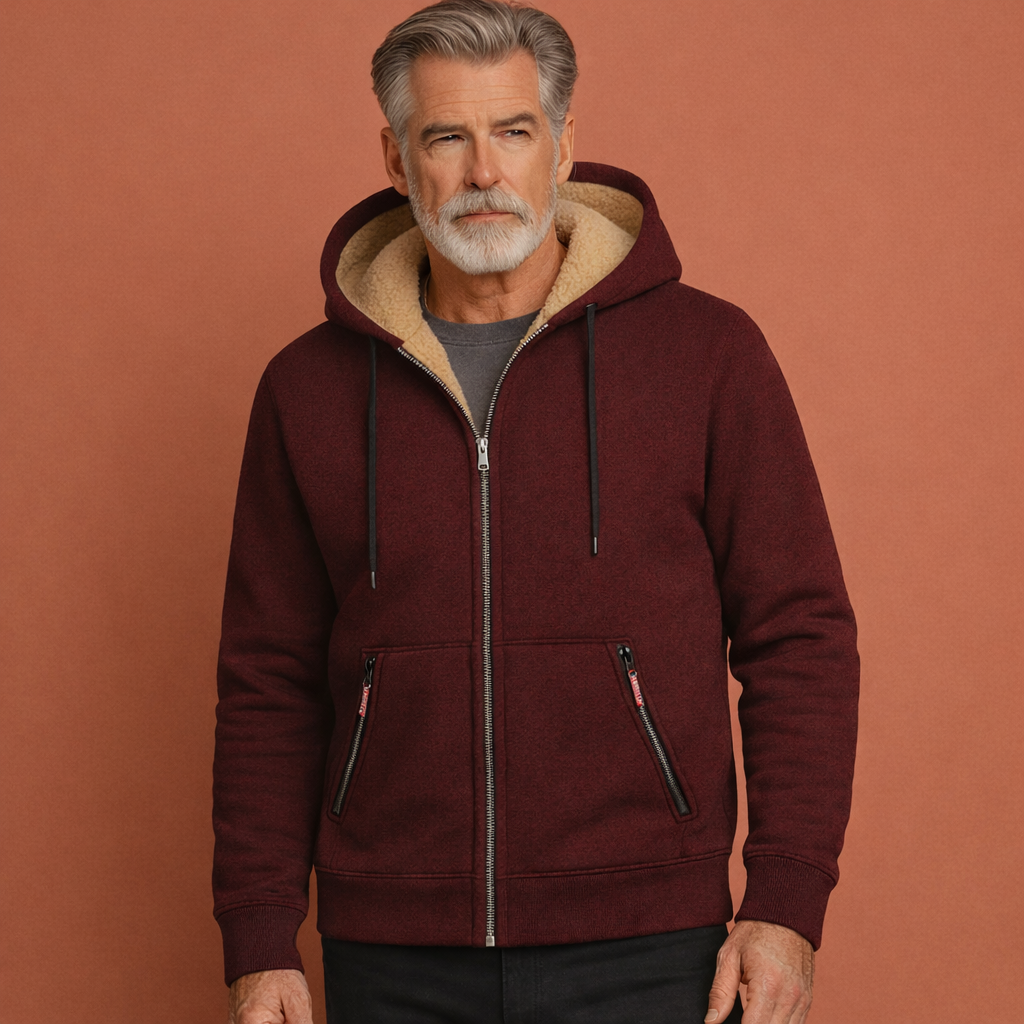 Hooded jacket with zipper for men | Douwe