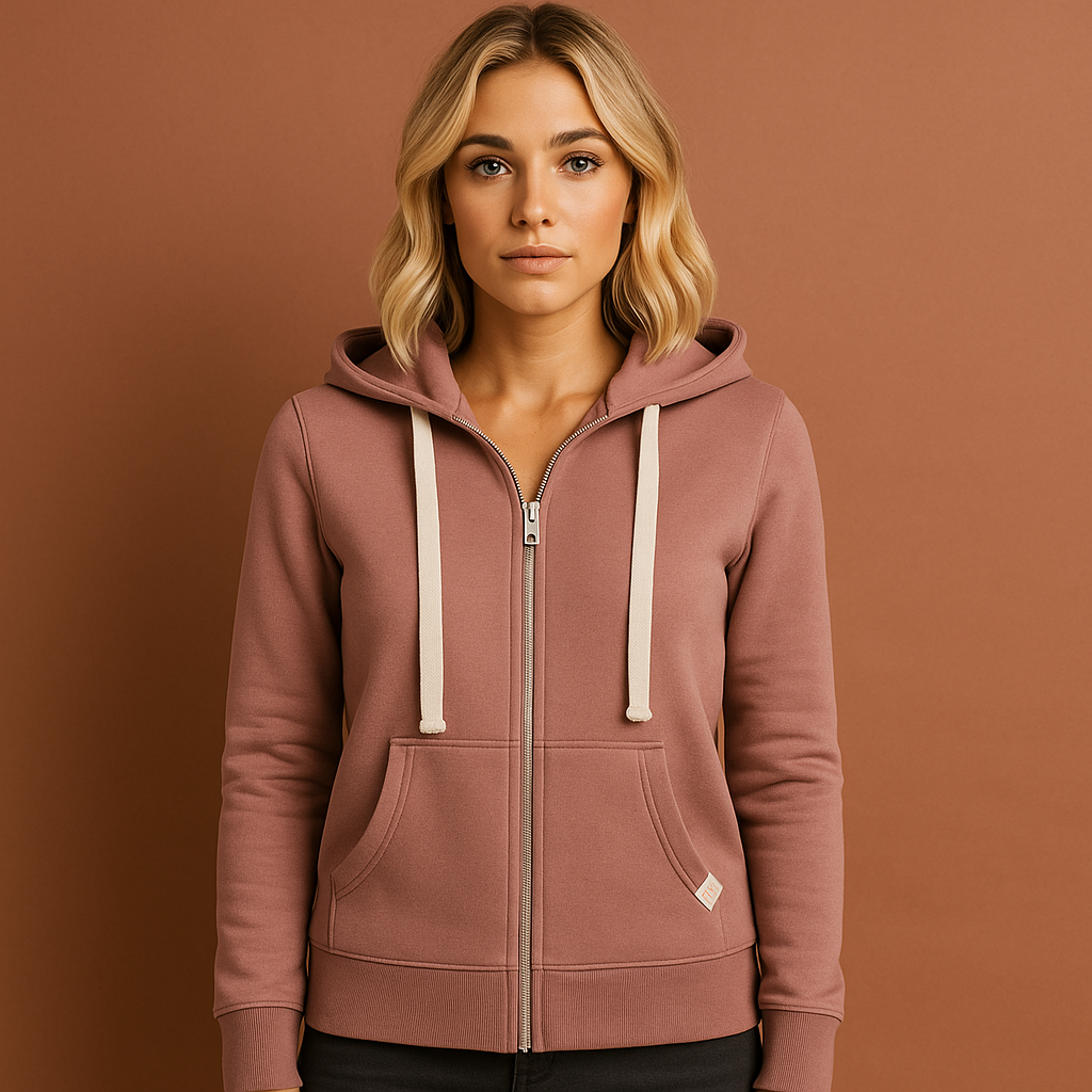 Comfortable zip vest with adjustable hood for women | Mila
