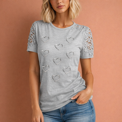 Casual summer T-shirt with stylish print for women | Sanne