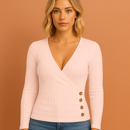 Elegant V-neck sweater for women | Lara