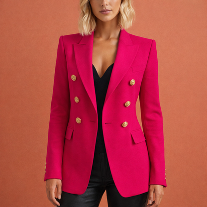 Tailored women's blazer with gold-colored buttons | Annemijn