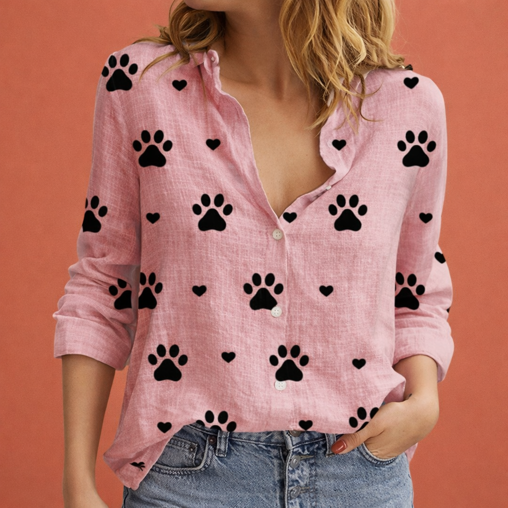 Ladies blouse with collar and polka dot pattern for everyday use | Luna