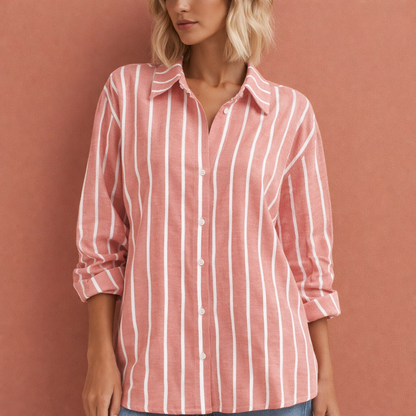 Striped oversized blouse for women – airy summer beach blouse | Gemma