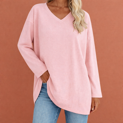 Long V-neck tunic for women with a loose fit | Ivara