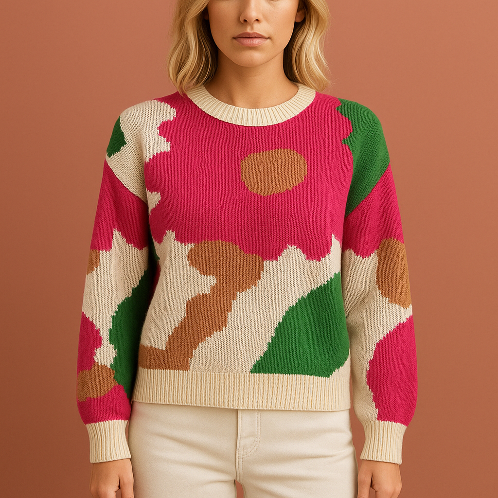 Knit Sweater with Floral Pattern for Women | Maaike