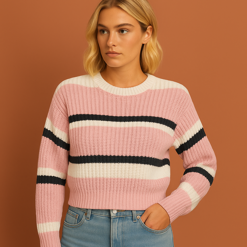 Striped sweater with a comfortable fit for women | Bo