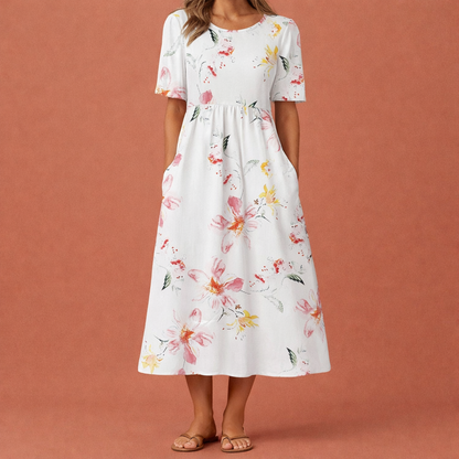 Maxi Printed Dress for Women with Relaxed Fit and Elegant Look | Evi