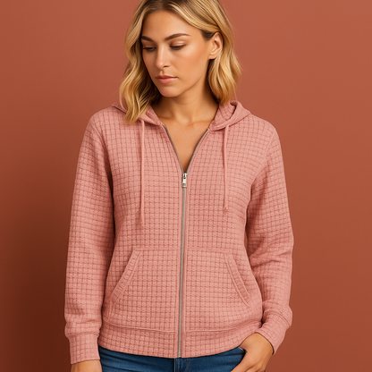 Comfortable sweatshirt with hood and zipper for women | Anita