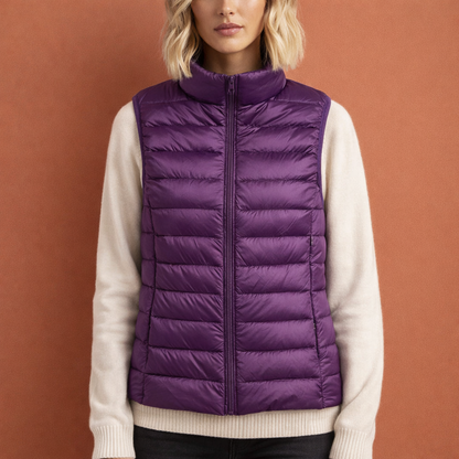 Warm sleeveless winter gilet for women with zipper | Iris