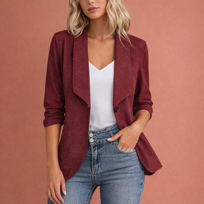 Elegant blazer with subtle shine for women | Liesbeth