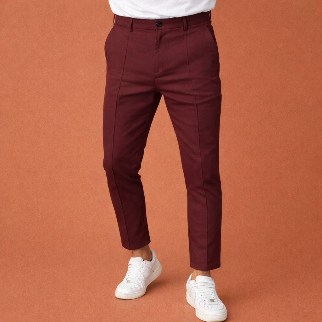 Slim-fit men's trousers with ankle length and front seam | Thomas