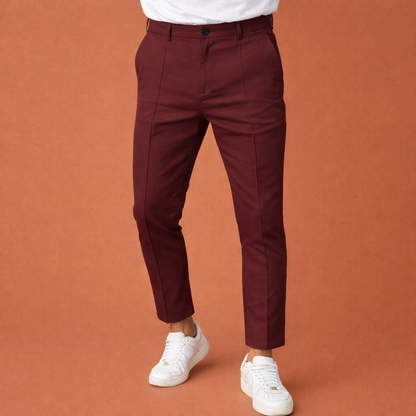 Slim-fit men's trousers with ankle length and front seam | Thomas
