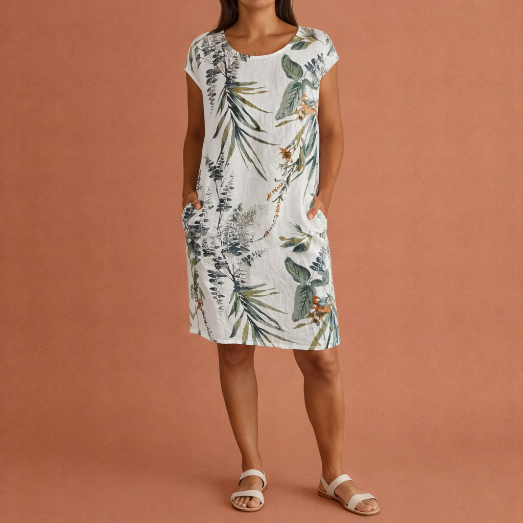 Elegant midi dress with a comfortable fit for women | Frederika