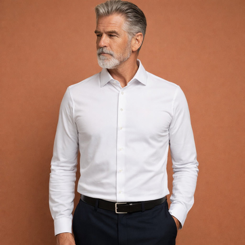 Wrinkle-free stretch shirt with slim fit for men | Julian