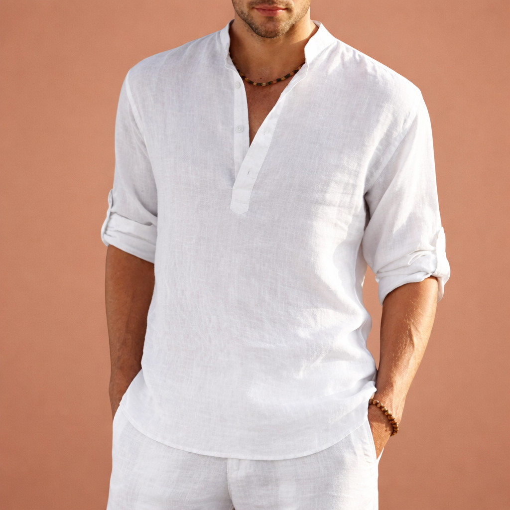 Light summer shirt with V-neck for men | Boris
