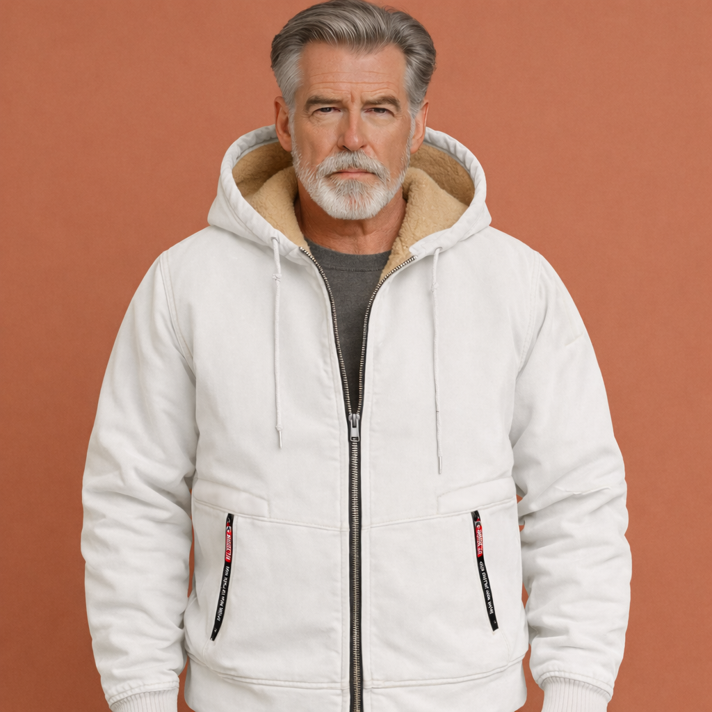 Hooded jacket with zipper for men | Douwe