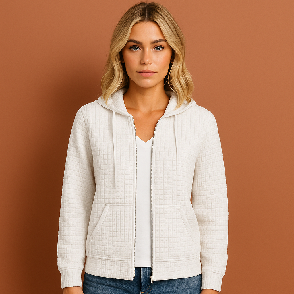 Comfortable sweatshirt with hood and zipper for women | Anita