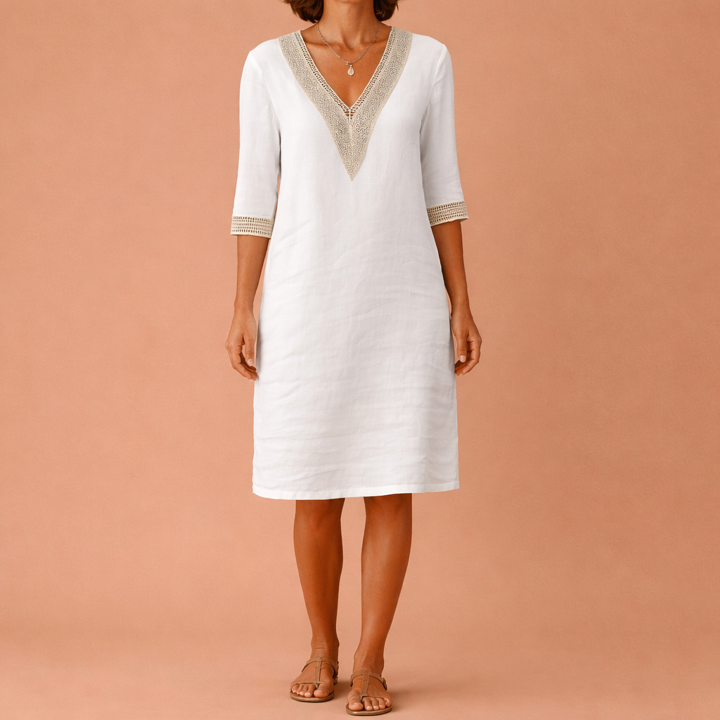 Linen Midi Summer Dress for Women with Airy Fit | Lena