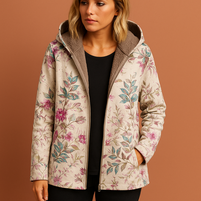Women's Intermediate Jacket with Floral Print and Pockets | Femke